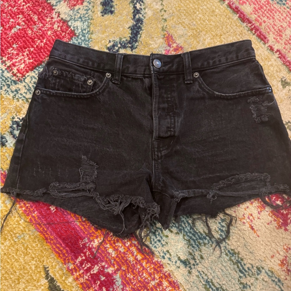 We The Free Free People Black Shorts Distressed Size 28